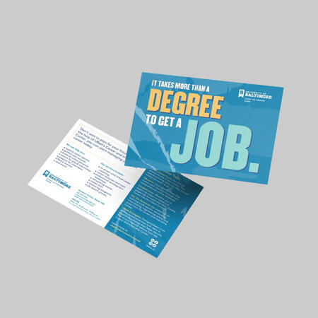 UBalt Career and Internship Center postcard