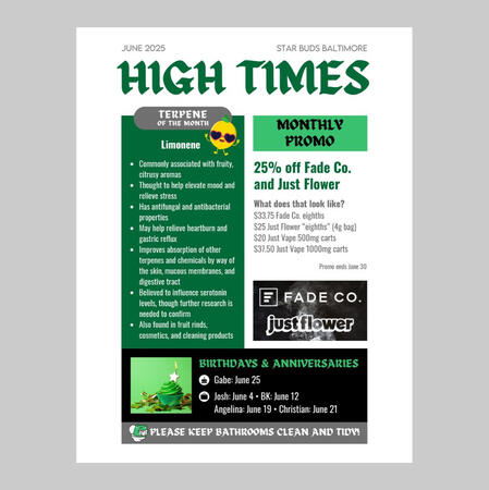 Star Buds employee newsletter